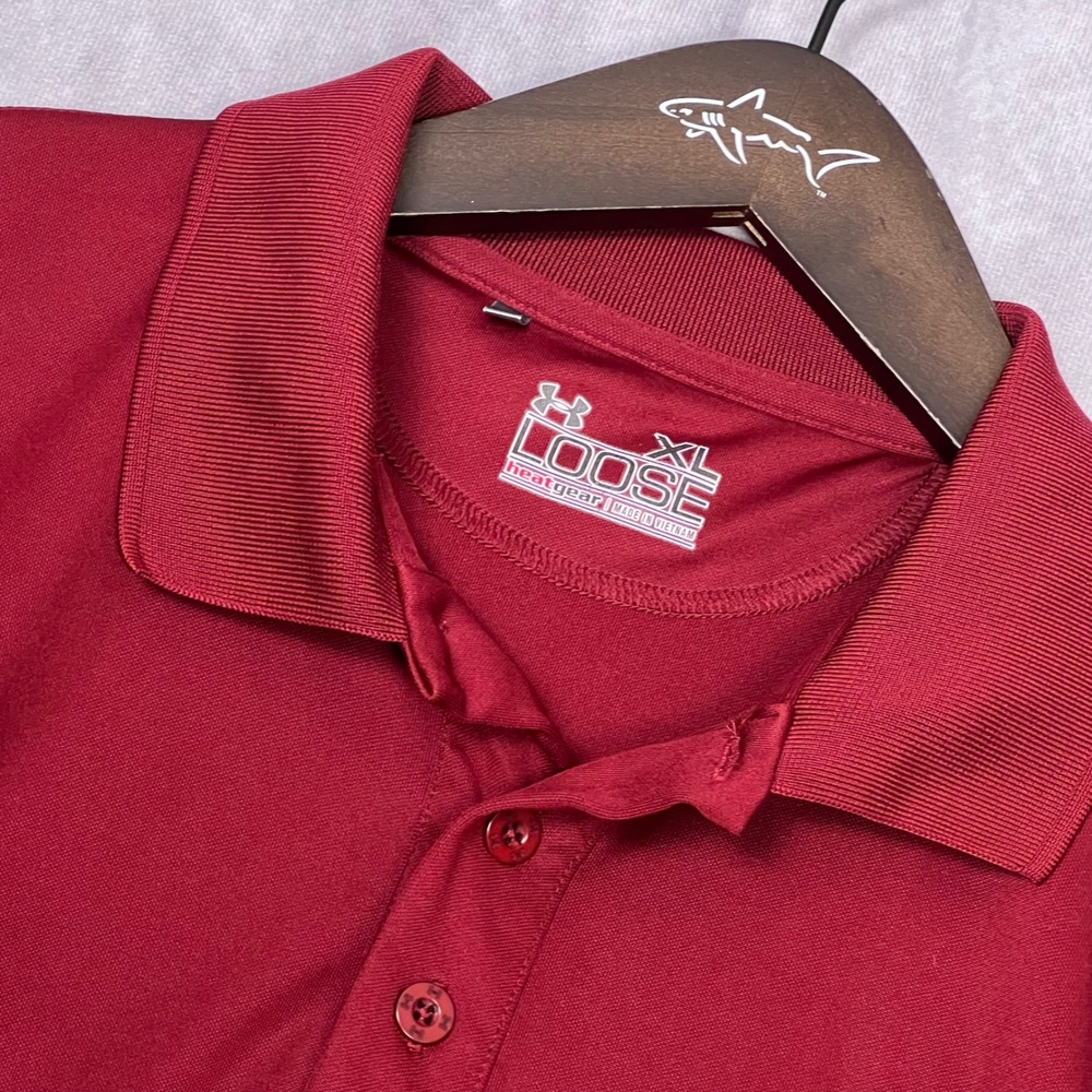Under Armour Polo Shirt Mens‎ XL Red Excellent FSU Seminoles HeatGear Loose Fit